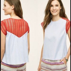 Maeve by ANTROPOLOGY Chrochet Sweet Tee